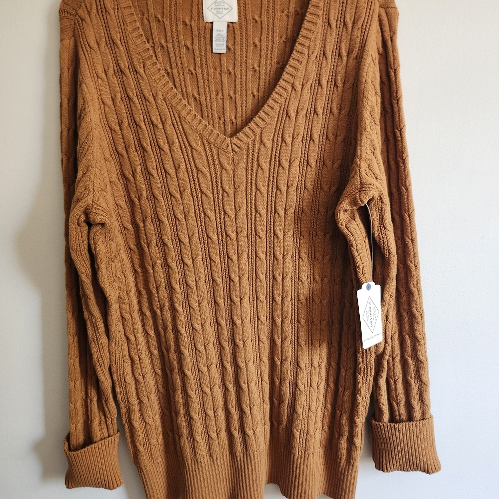 NWT ST JOHNS‎ BAY 2XL TALL CLASSIC CABLE SWEATER NWT